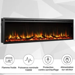 Elektrokamin Atalanta 72 - Einbaukamin mit Heizung 1500 W ^ BALDERIA
