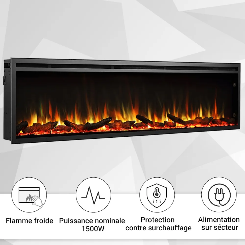Elektrokamin Atalanta 72 - Einbaukamin mit Heizung 1500 W ^ BALDERIA