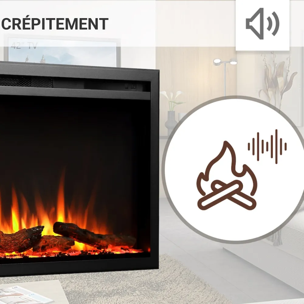 Elektrokamin Atalanta 72 - Einbaukamin mit Heizung 1500 W ^ BALDERIA