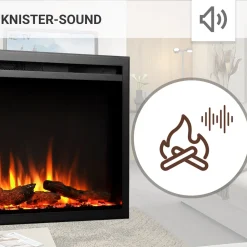 BALDERIA Elektrokamin Atalanta 33 - Einbaukamin mit Heizung 1500 W New