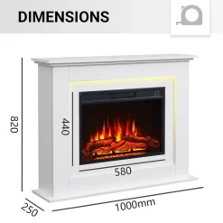 BALDERIA Elektrokamin  Finn - Standkamin mit Heizung 2000 W, weiss Sale