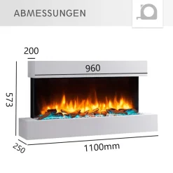 BALDERIA Elektrokamin Ignis - Wandkamin mit Heizung 2000 W, weiss Best