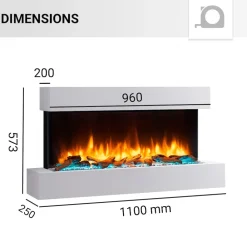 BALDERIA Elektrokamin Ignis - Wandkamin mit Heizung 2000 W, weiss Best