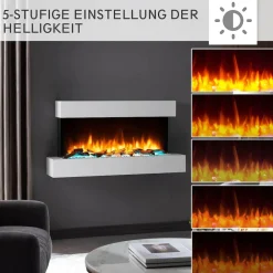 BALDERIA Elektrokamin Ignis - Wandkamin mit Heizung 2000 W, weiss Best