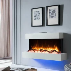 BALDERIA Elektrokamin Ignis - Wandkamin mit Heizung 2000 W, weiss Best