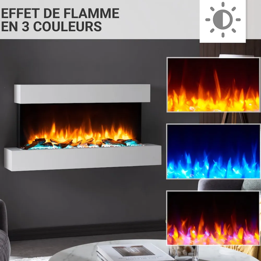 BALDERIA Elektrokamin Ignis - Wandkamin mit Heizung 2000 W, weiss Best