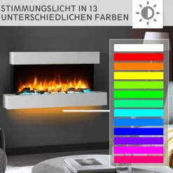 BALDERIA Elektrokamin Ignis - Wandkamin mit Heizung 2000 W, weiss Best