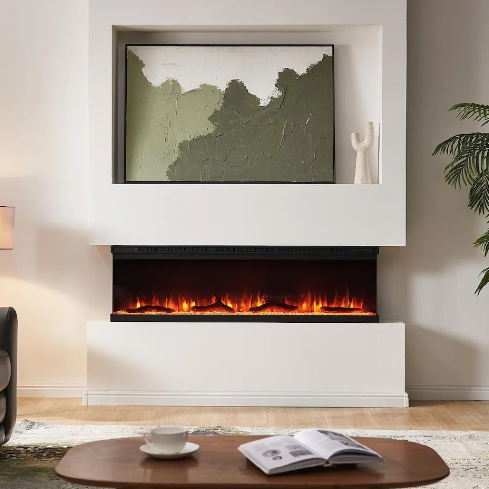 BALDERIA Elektrokamin Orson 50 - Einbaukamin mit Heizung 1800 W Hot