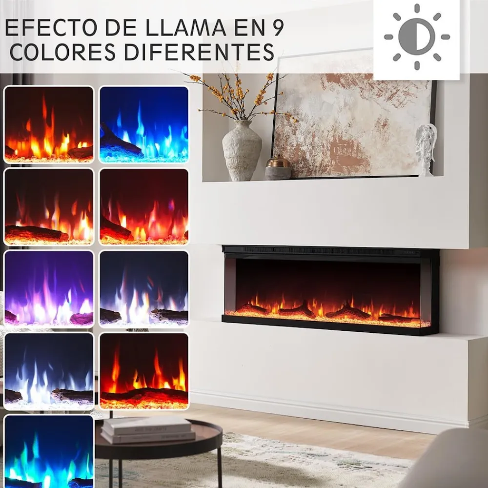 BALDERIA Elektrokamin Orson 50 - Einbaukamin mit Heizung 1800 W Hot