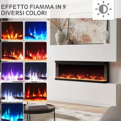 BALDERIA Elektrokamin Orson 50 - Einbaukamin mit Heizung 1800 W Hot