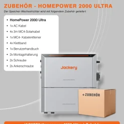 Balkonkraftwerk mit Jackery HomePower Ultra 2000 Speicher-Wechselrichter und 4x 500W Solarmodulen ^ Diverse Hot