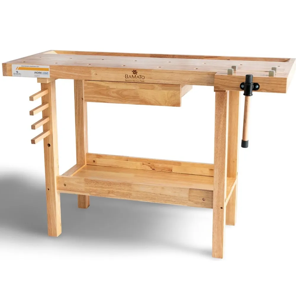BAMATO Hobelbank WORK-1260 aus Massivholz New