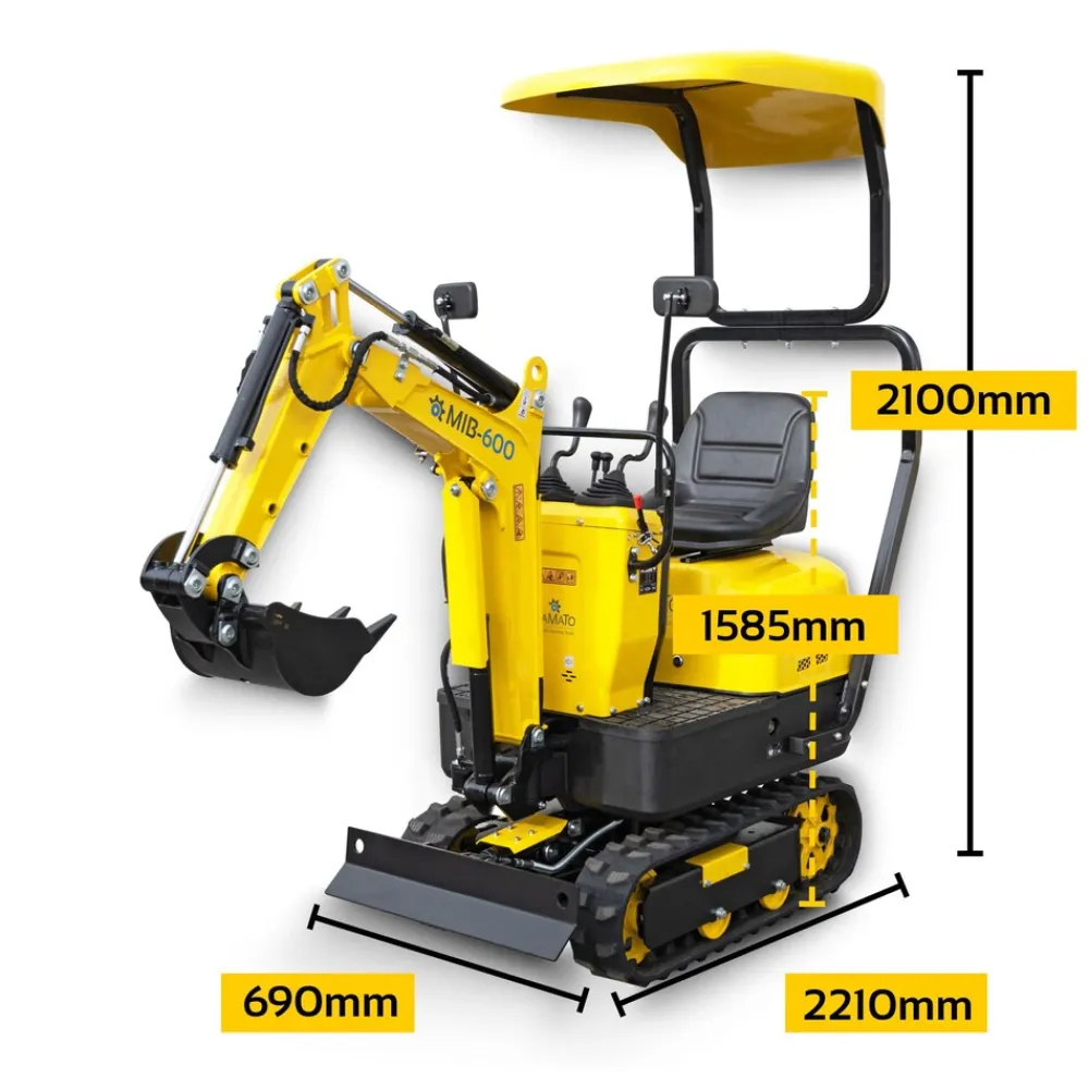Minibagger MIB-600 inkl. Zubehörset ^ BAMATO Discount