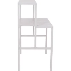 Bambus Pflanzenregal -Q34, Blumentreppe Blumenständer Pflanzentreppe, 2 Ablagen 100x90x50cm ~ weiß ^ MCW Discount