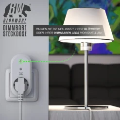 Dimmbare Funksteckdosen - Set mit Fernbedienung - 2er Set für den Innenbereich Indoor + 1 Fernbedienung - Steckdose ^ BEARWARE Sale