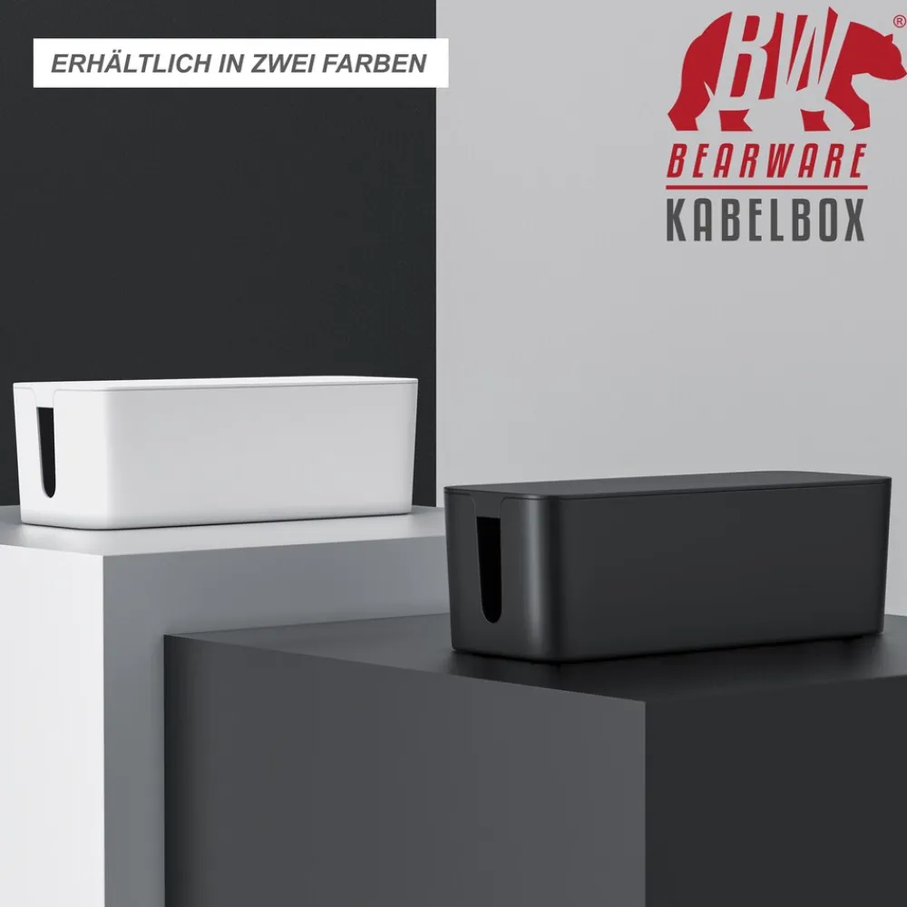 Kabelbox mit Gummifüßen - Kabelmanagement / dezente Optik / Ladebox ^ BEARWARE Outlet