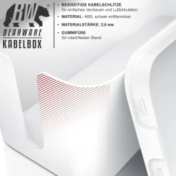 Kabelbox Set 2 teilig, Gummifüße, zum Kabelmanagement ^ BEARWARE Online