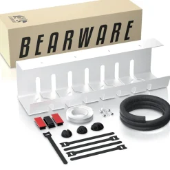 BEARWARE Kabelkanal, Edelstahl, unter dem Schreibtisch, ohne Bohren Discount