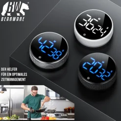 BEARWARE Küchentimer Digital, Küchenwecker Eieruhr, LED Display, Countdown, magnetisch Best