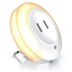 BEARWARE LED Nachtlicht, Warmweiß, Nachtlampe mit USB Ladefunktion, Helligkeits & Dämmerungssensor Hot