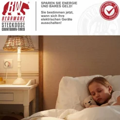 BEARWARE Steckdose mit Countdown Timer Zeitschaltuhr mit 5 einstellbaren Zeitintervallen New