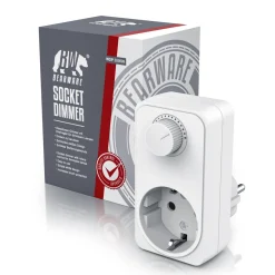 BEARWARE Steckdosendimmer mit Drehregler - von 20 bis 400 Watt - Universal Dimmer für die Steckdose - nur für Glühlampen - Helligkeitsregler Outlet
