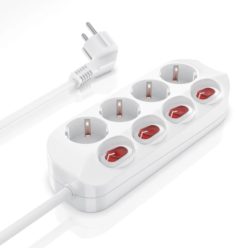 Steckdosenleiste Mehrfachsteckdose Steckerleiste 3680W, 4-fach ^ BEARWARE Best