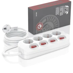 Steckdosenleiste Mehrfachsteckdose Steckerleiste 3680W, 4-fach ^ BEARWARE Best