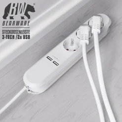 BEARWARE Steckdosenleiste Mehrfachsteckdose Steckerleiste 3680W, 3-fach Sale