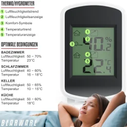 4x Hygrometer, Hygrometer Thermometer, Temperatur & Luftfeuchtigkeit Messgerät ^ BEARWARE Outlet