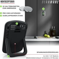 BEARWARE 3x Hygrometer,Hygrometer Thermometer, Temperatur & Luftfeuchtigkeit Messgerät Outlet