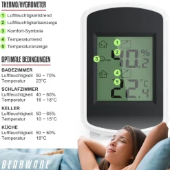 BEARWARE 3x Hygrometer,Hygrometer Thermometer, Temperatur & Luftfeuchtigkeit Messgerät Outlet