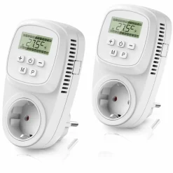 2x Steckdosen Thermostat digital programmierbar Temperaturregelung 5° - 35°C ^ BEARWARE Sale