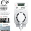 2x Steckdosen-Thermostat, max. 3680 W, programmierbar von 5°-30°C LCD Display mit Statusanzeige ^ BEARWARE Outlet