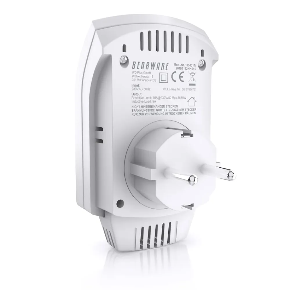 2x Steckdosen-Thermostat, max. 3680 W, programmierbar von 5°-30°C LCD Display mit Statusanzeige ^ BEARWARE Outlet