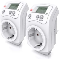 2x Steckdosen-Thermostat, max. 3680 W, programmierbar von 5°-30°C LCD Display mit Statusanzeige ^ BEARWARE Outlet