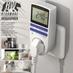 BEARWARE 3x Zeitschaltuhr, digital, 2,1" LCD-Display, max. 3680W, 10 Programme, Zufallsschaltung Online