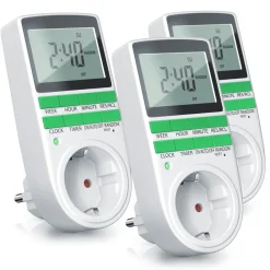 BEARWARE 3x Zeitschaltuhr, digital, programmierbar, LCD Display, Steckdosen Timer, max. 3680W Discount