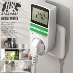 BEARWARE 2x Zeitschaltuhr, digital, programmierbar, LCD Display, Steckdosen Timer, max. 3680W New