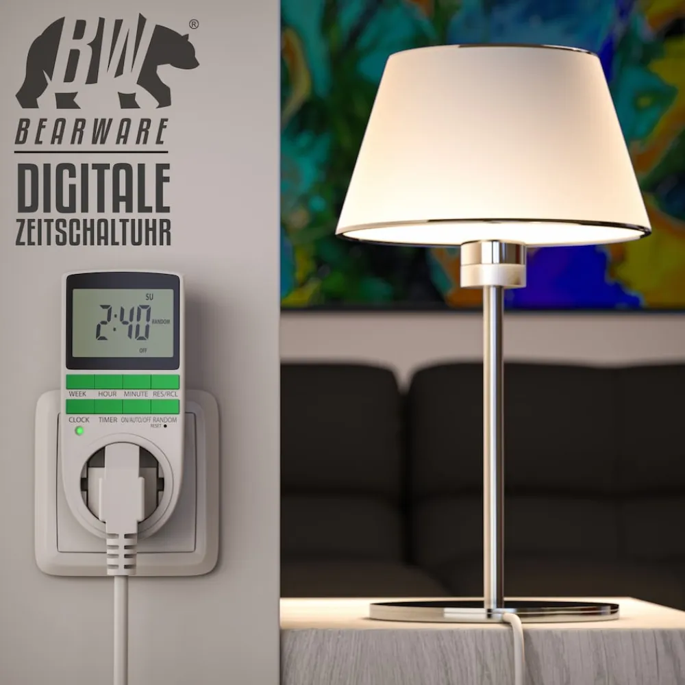 BEARWARE 2x Zeitschaltuhr, digital, programmierbar, LCD Display, Steckdosen Timer, max. 3680W New