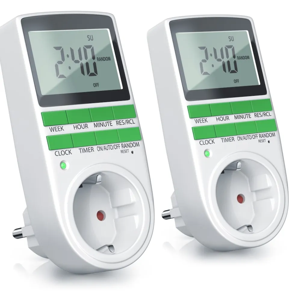 BEARWARE 2x Zeitschaltuhr, digital, programmierbar, LCD Display, Steckdosen Timer, max. 3680W New