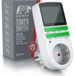 BEARWARE 2x Zeitschaltuhr, digital, programmierbar, LCD Display, Steckdosen Timer, max. 3680W New