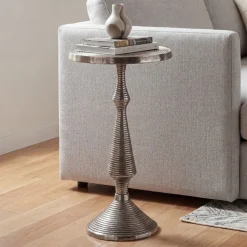 Finebuy Beistelltisch Alu Silber 30cm Metall Couchtisch Wohnzimmertisch Dekotisch Tisch Hot