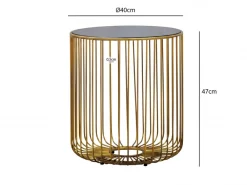 Finebuy Beistelltisch 40cm Sofatisch Metall Glas Wohnzimmertisch Couchtisch Rund Gold Discount