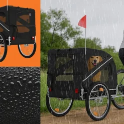 BENNO ® Hundefahrradanhänger LUNA Kleintierfahrradanhänger Buggy faltbar, schwarz
