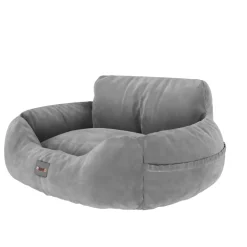 BENNO ® Hundesitz BUDDY Autositz für Hunde 55x45x30 cm grau oder anthrazit – sicherer & bequemer Autokorb mit rutschfestem Boden, Gurten & waschbarem Kissen Clearance