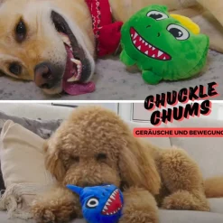Best Direct ® Interaktives Plüsch Hundespielzeug - Kauspielzeug Chuckle Chums grün New