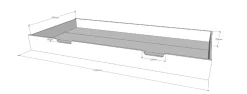vipack Bettschublade 90 x 190 cm, auf Rollen Ausf. weiß Clearance