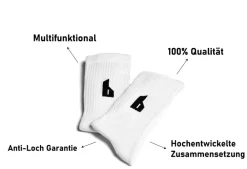 CREW SOCKEN Weiß 3 Paare -ONE SIZE ^ BITE EM Clearance