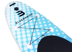 Bluemarina SUP Board Moana, aufblasbar mit Doppelkolben-Pumpe, Paddel, Rucksack, 5J Garantie (Classic 2.0, 325x86x15cm / 10'8